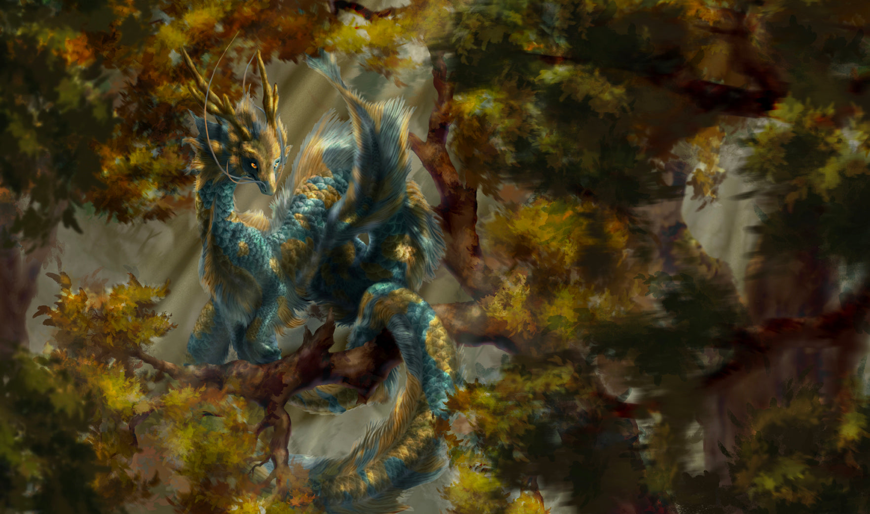Komorebi I Koi Dragon Playmat