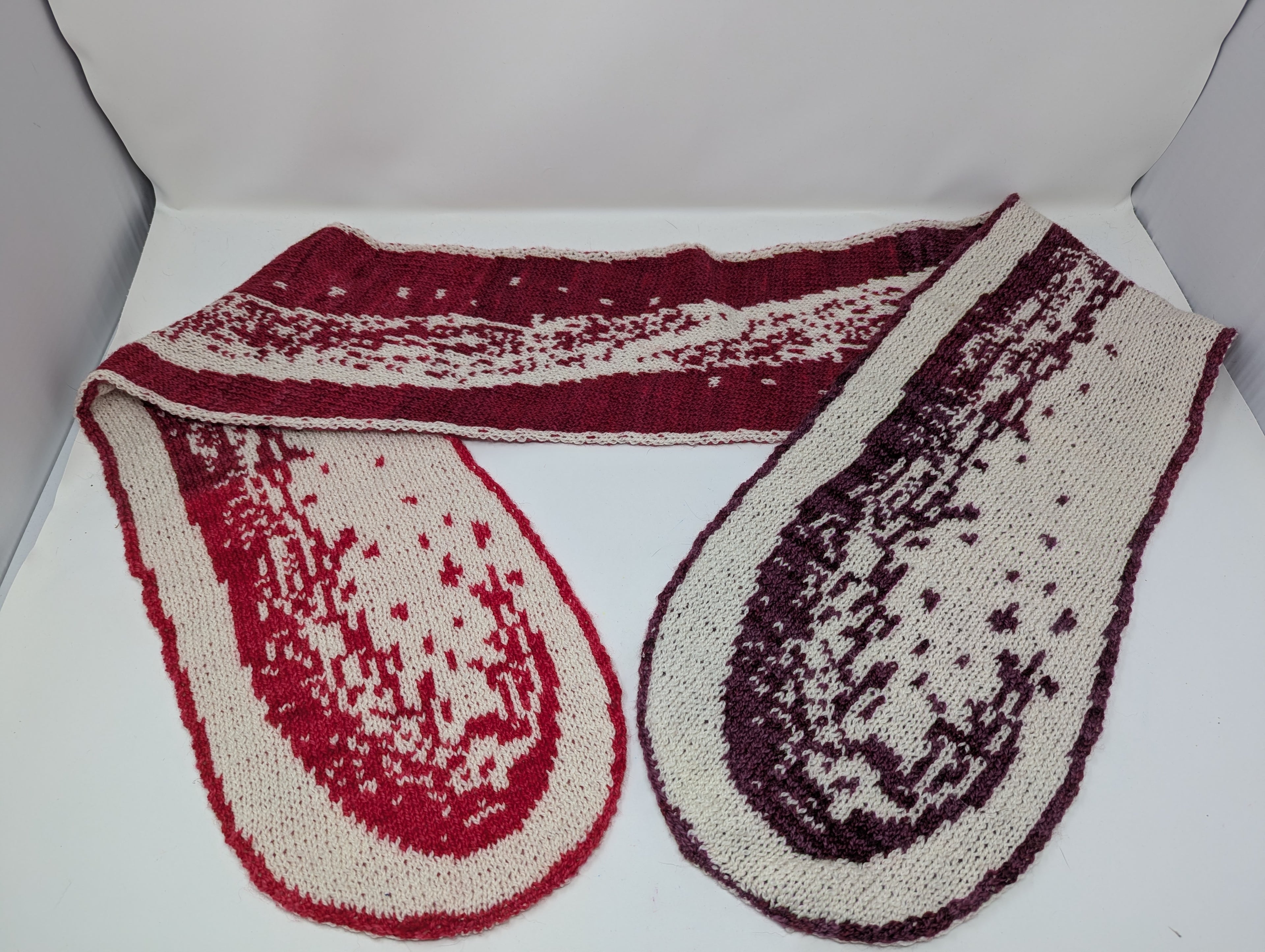 Wine Wave Scarf test knit