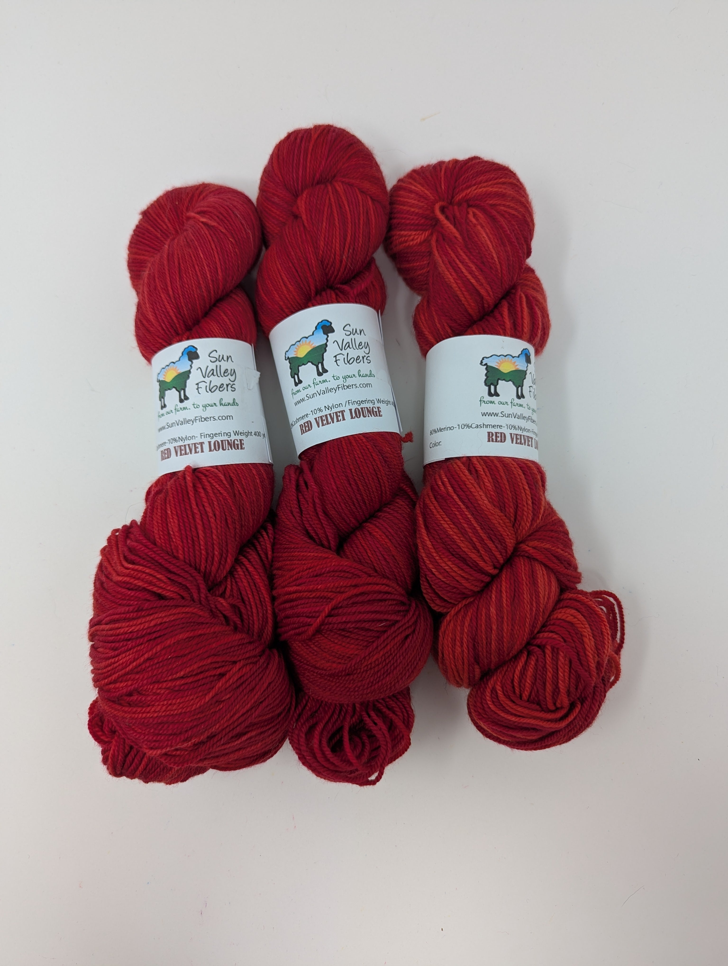 Sun Valley Fibers MCN Fingering - Red Velvet Lounge